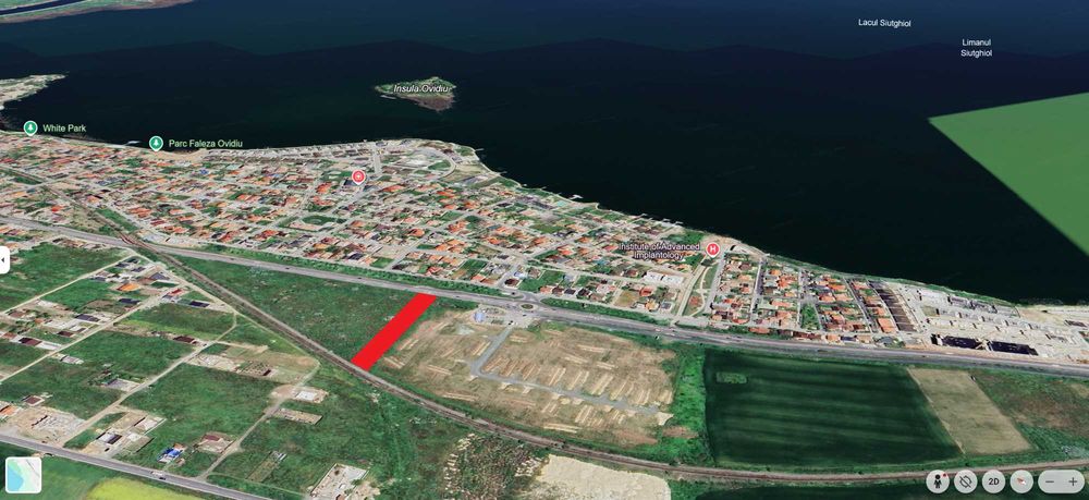 Teren 2.500 mp Ovidiu vis-a-vis de Insula Ovidiu (sens giratoriu)