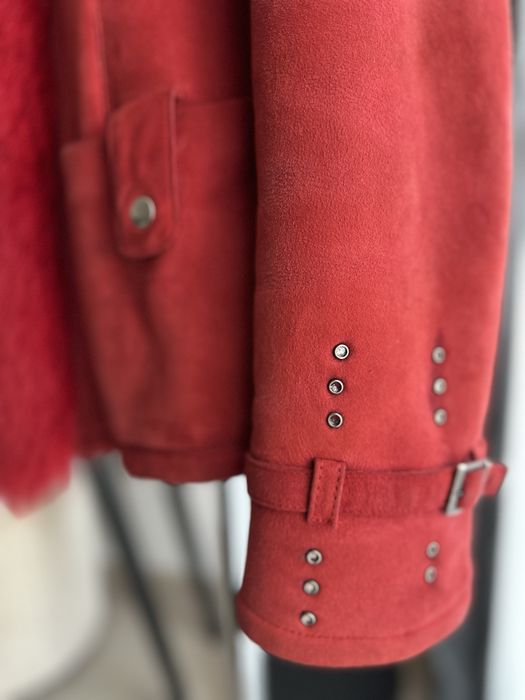 Cojoc din blana naturala si piele intoarsa marimea M