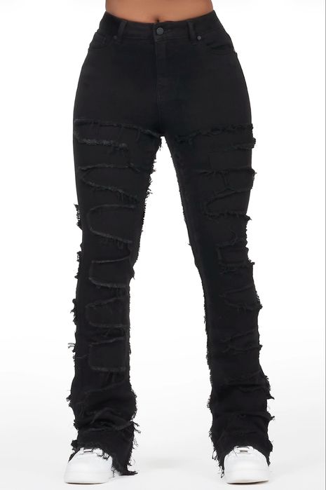 Pantalon Rockstar Original Zariyah Black Stacked Flare Jean