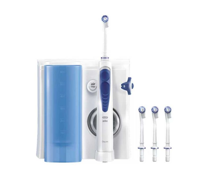 Irigator bucal ORAL-B Oxyjet 8500 MD20, 600ml, 5 viteze, 4 capete, Alb