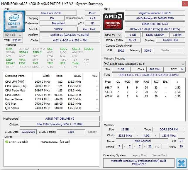 Kit Placa de baza Asus P6T Deluxe V2 soket 1366 Intel I7 930 Ram 12Gb