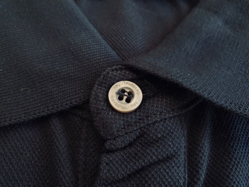 ПРОМО  TRUSSARDI-М /L /XL-Оригинална мъжка черна поло тениска