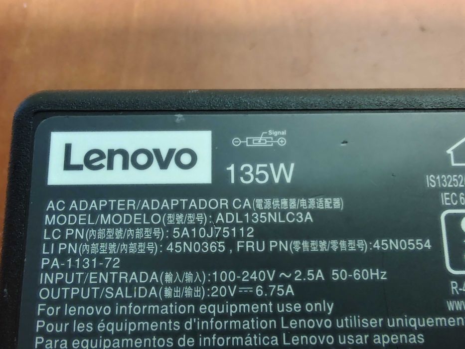 Incarcator laptop original Lenovo 135W 20V 6.75A mufa USB pin central