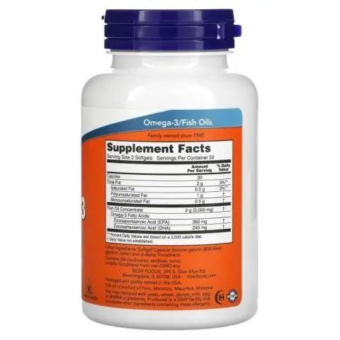 Now Foods Omega-3 – высококачественные рыбий жир в мягких капсулах для