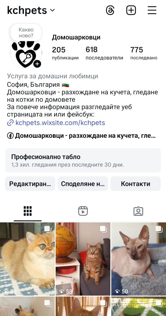 Разхождане на кучета, гледане на котки - Домошарковци