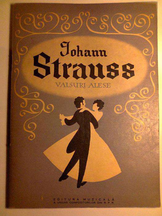 Partituri vintage - Johann Strauss - Valsuri alese - 1959