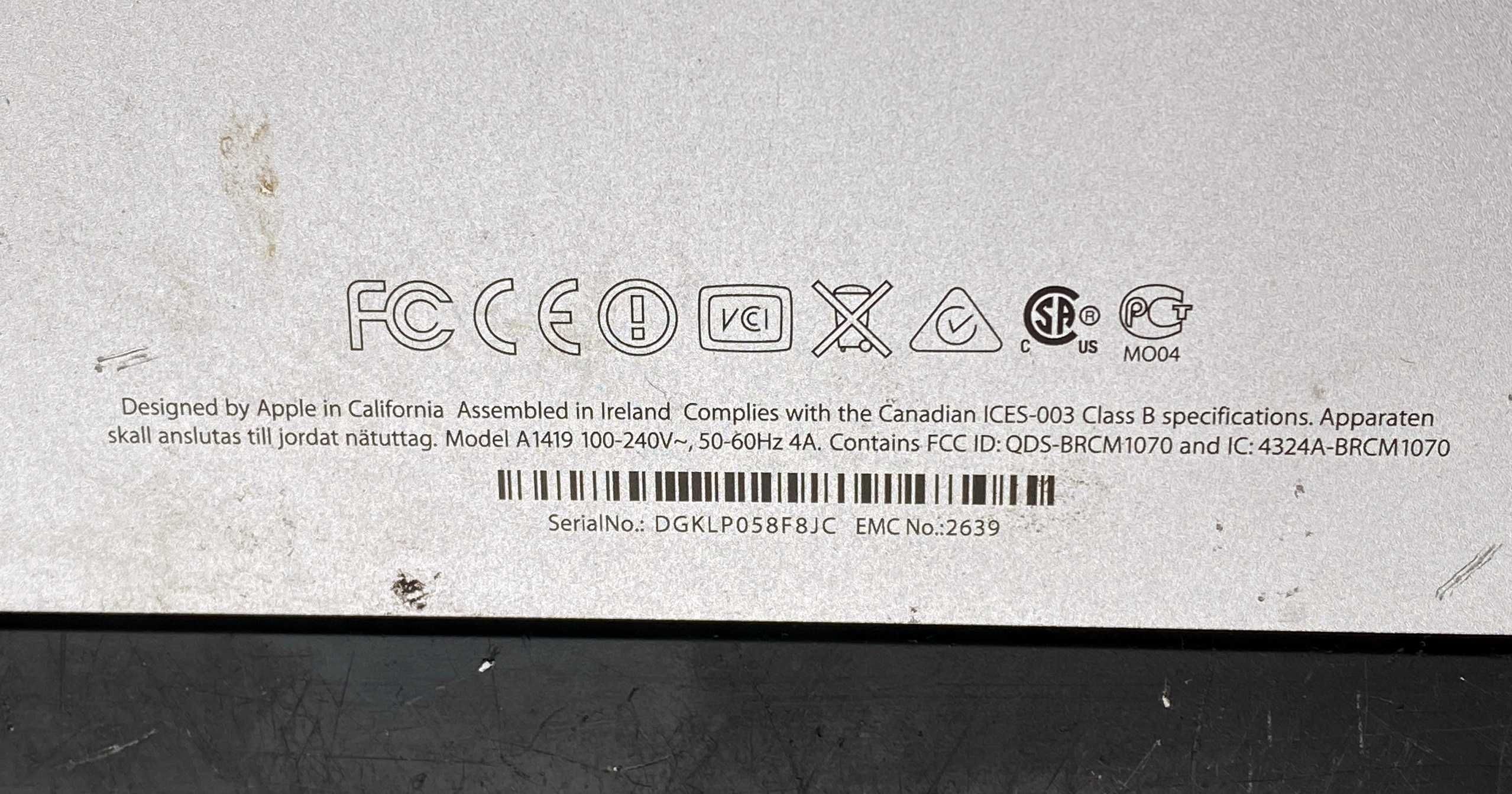 Carcasa completa cu picior pentru iMac A1419 de 27 inchi