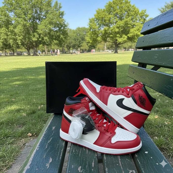 Adidasi Nike Jordan 1 High Chicago Red - Adidasi Fete Baieti