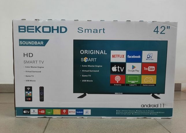 Телевизор Beko LED-HD7100, 102cm, Android 11 SmartTV, Wi-Fi, расспочка