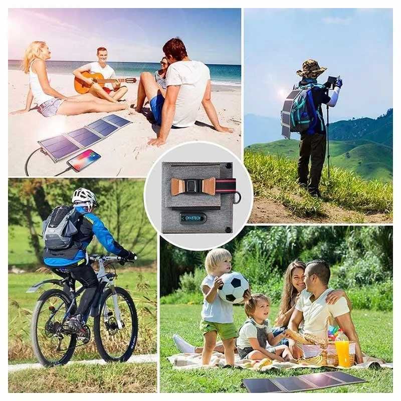 Panou solar USB pliabil - 14W - Camping & Outdoor - NOU ȘI NEUTILIZAT