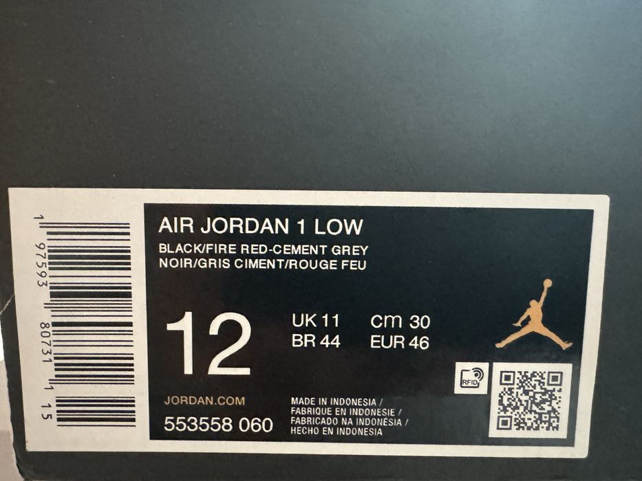 Air Jordan 1 Low Black-Red Cement