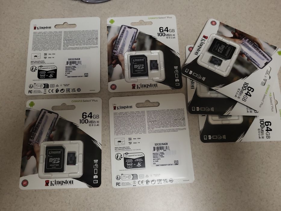 Kingston 64GB micro sd cu adaptor Canvas Select Plus Android/foto/gps