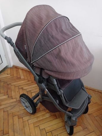 Бебешка количка 2в1 BASS SOFT CHEVRON BURGUNDY - ROAN 2017