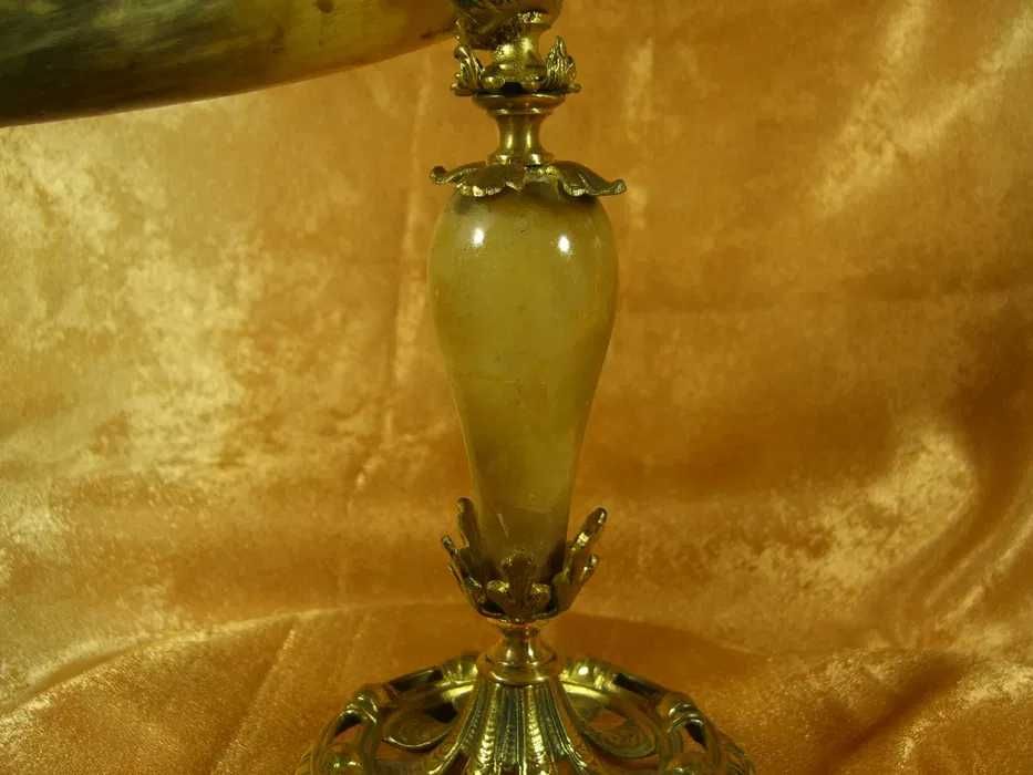 Cupa, vaza, Baroc Victorian, corn bovin, bronz, sec 19