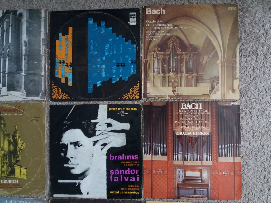 12 Disc vinil Orga Brahms Bach muzica clasica pickup Electrecord