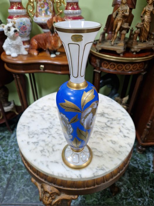 Чудесна рядка антикварна колекционерска ваза Бохемия