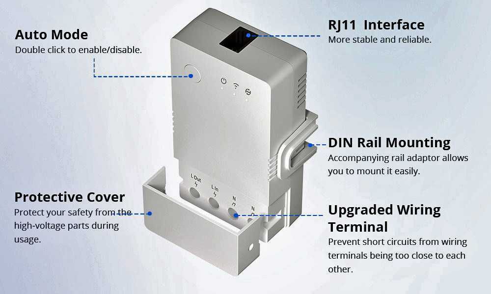 WiFi терморегулятор с датчиком температуры и влажности Sonoff THR316