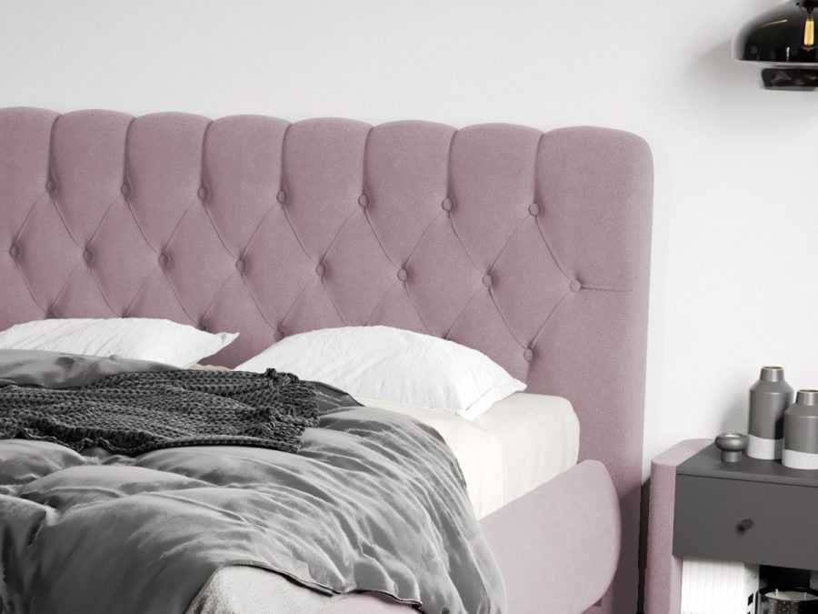 Pat Tapitat Mega Roz - Riviera 62 somiera rabatabila + lada