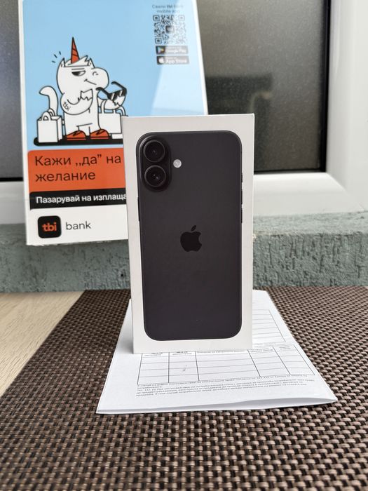 Нов*Iphone 16 Plus Лизинг от 56лв/м айфон 16+ Black