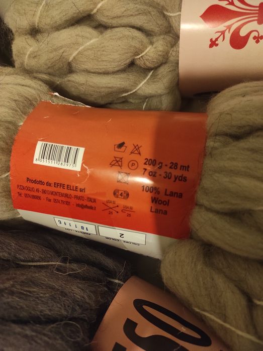 Lână 100% extra groasă (tricotat, croșetat)