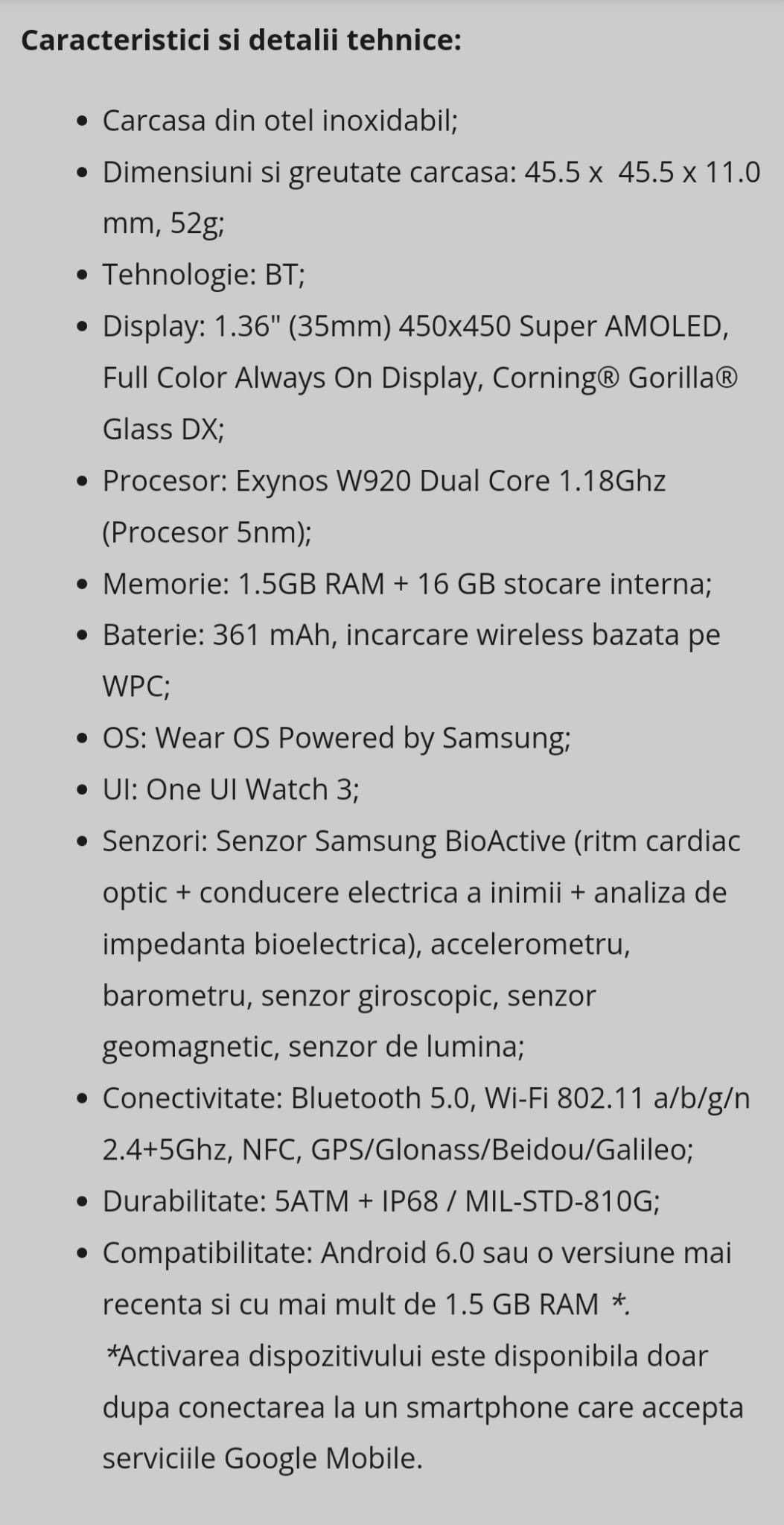 Ceas smartwatch Samsung Galaxy Watch4, 46mm, BT, Classic, Black