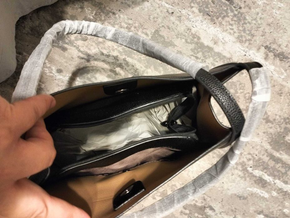 Geanta umar dama din piele ecologica Negru 30 x 31 x 12 cm