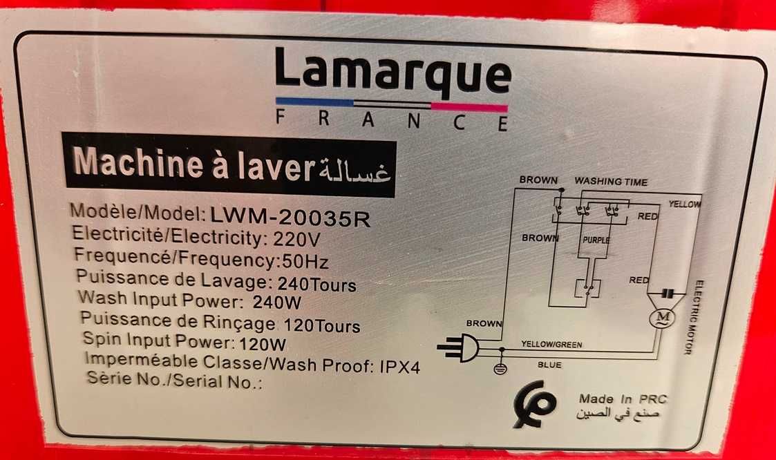 Мини пералня Lamarque LWM-20035R,250W