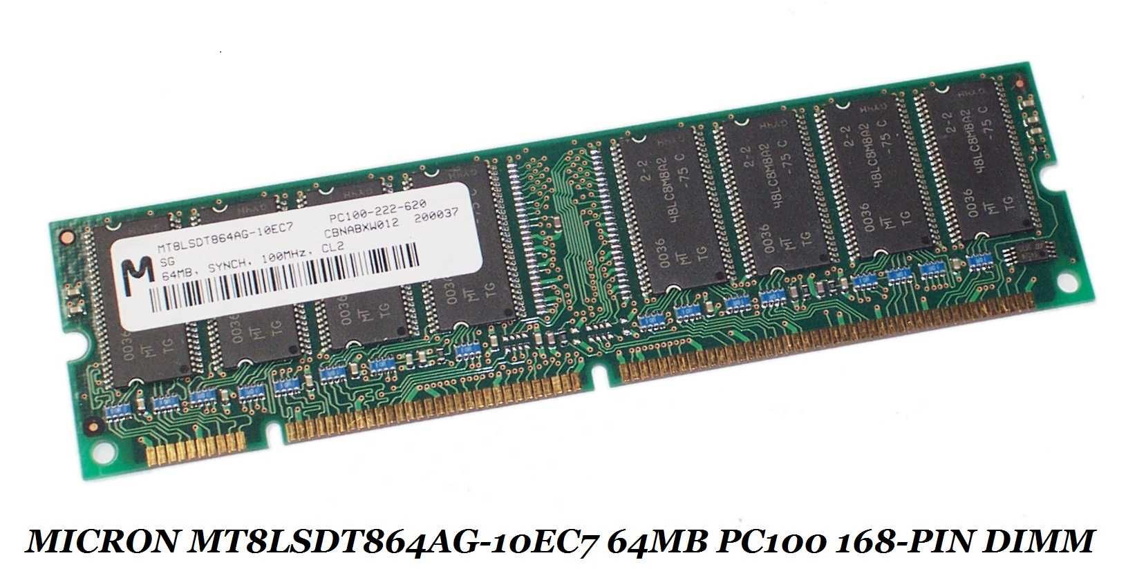 Micron PC-133 128 MB DIMM 133 MHz SDRAM Memory (MT8LSDT1664AG-133B1)