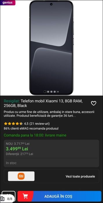 Xiaomi 13 - RAM 12GB varianta flagship nu Redmi.