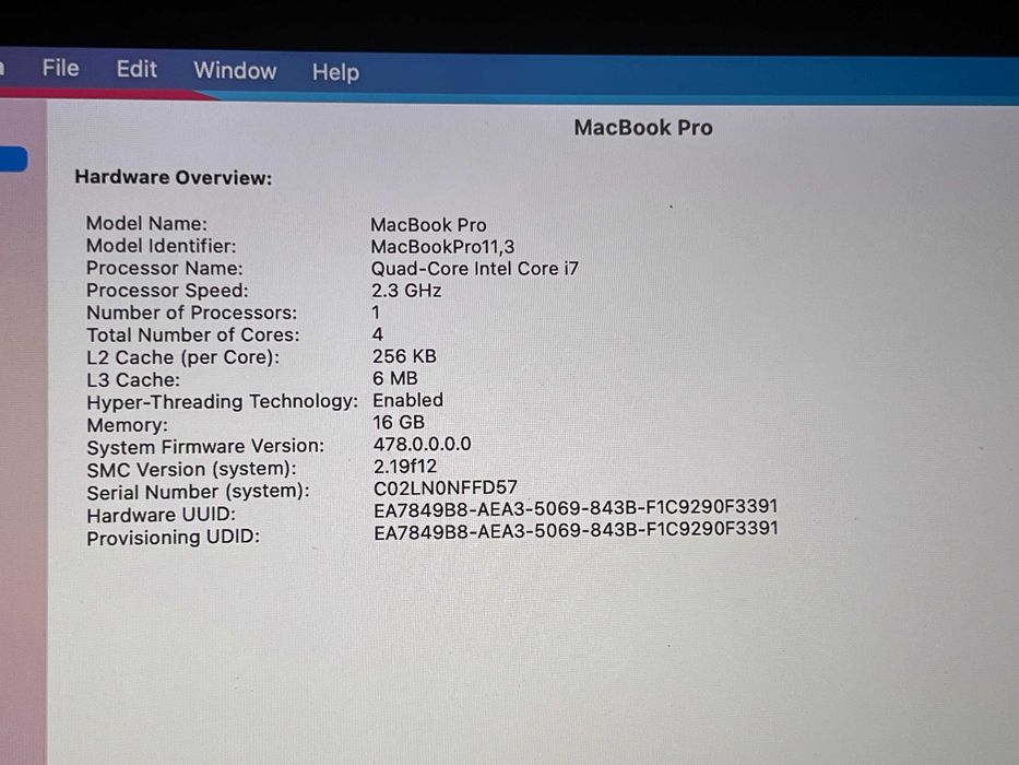 Apple MacBook Pro 15 Retina A1398 Late 2013 Intel Core i7