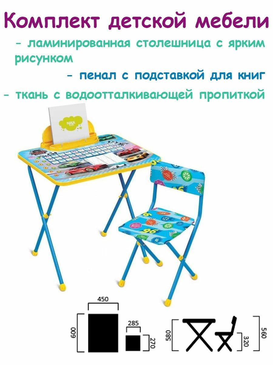 Российский складной детский стол+стул +пенал Nika kids Парта