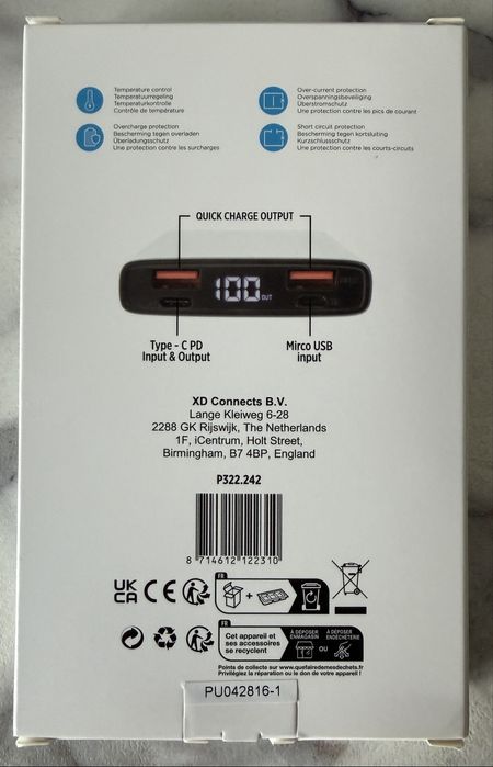 Baterie externa aluminiu 10000mAh, power bank