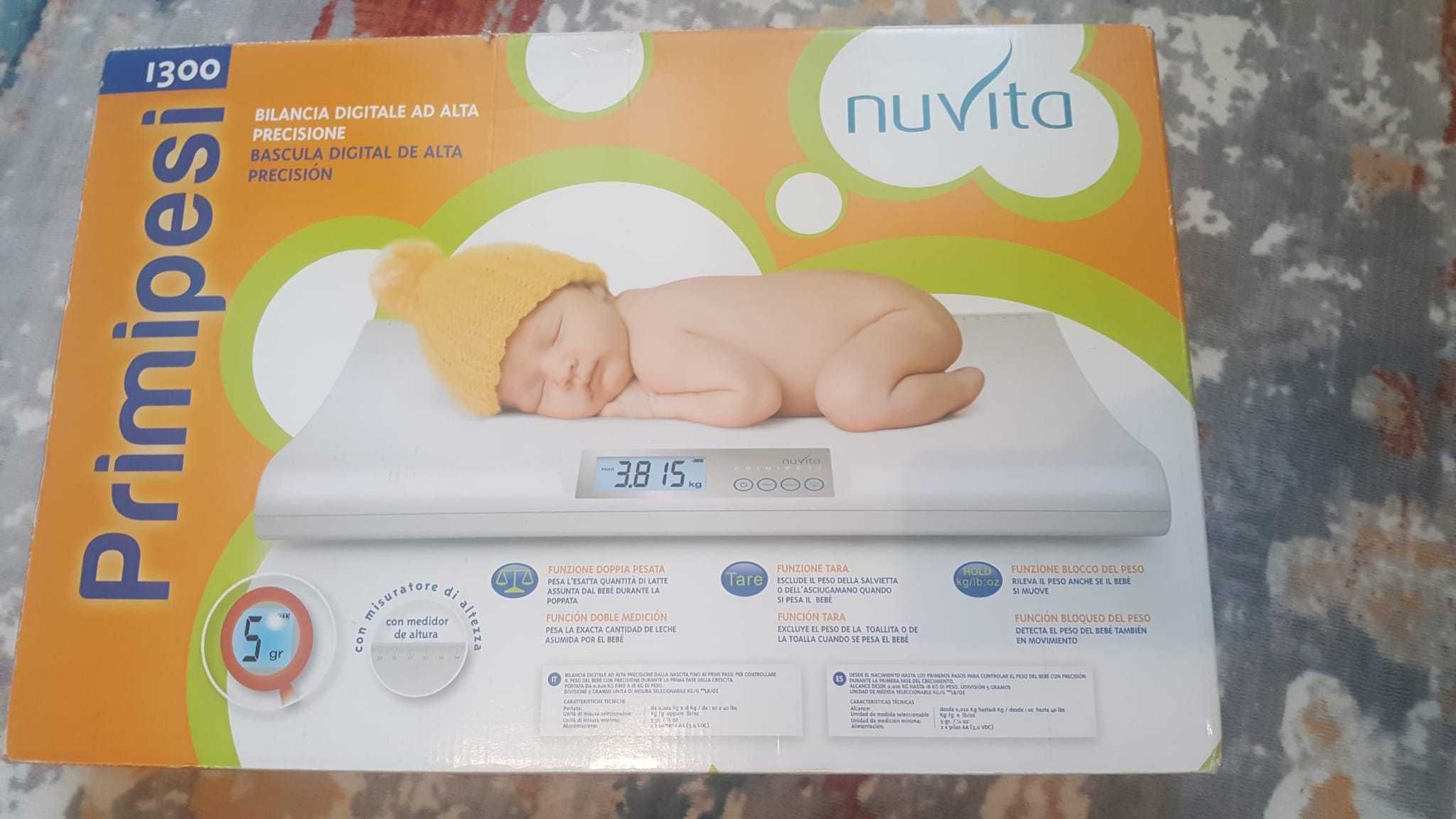 Cantarul digital pentru bebelusi, Nuvita, model 1300, alb