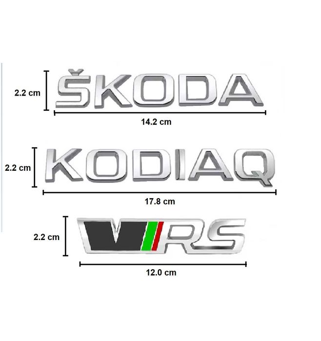 Set embleme SKODA KODIAQ VRS / emblema stema sigla sticker inscriptii