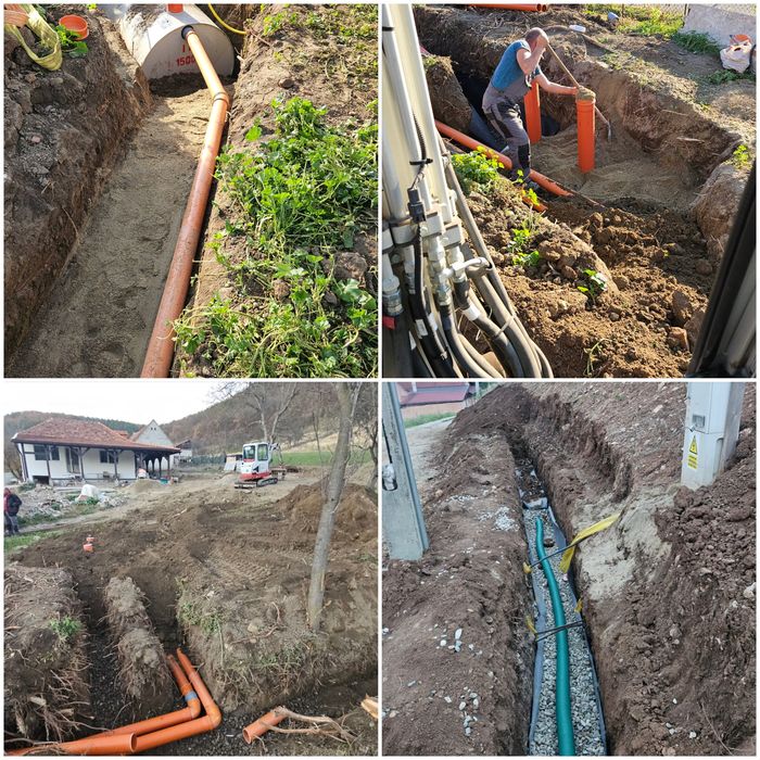 Drenaje profesionale,montaj fose septice,racord canalizare,excavatii