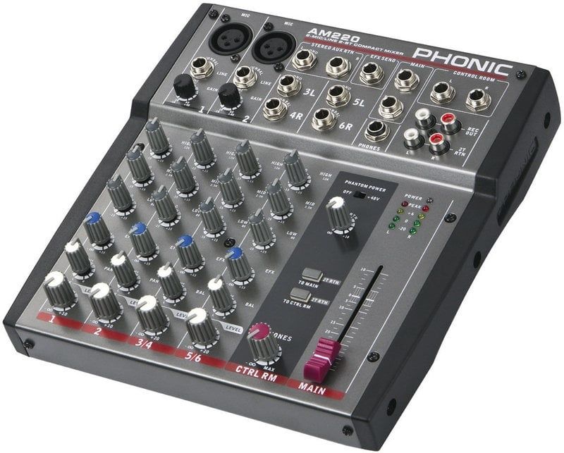 Mixer Phonic Am220 phantom power 48v