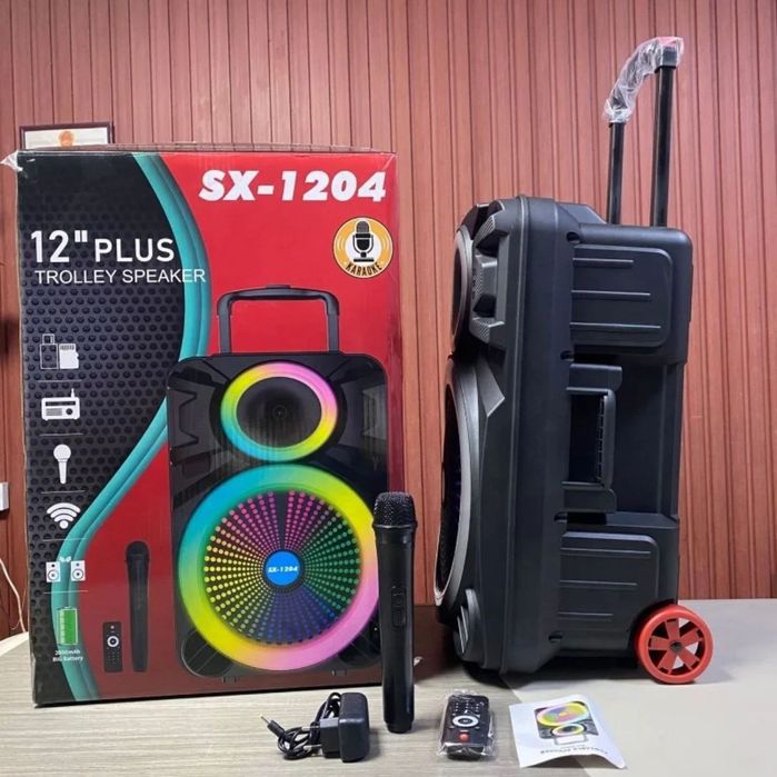 портативная беспроводная колонка-тележка SX-1204
КАРАОКЕ ПЕВЕЦ
Особенн