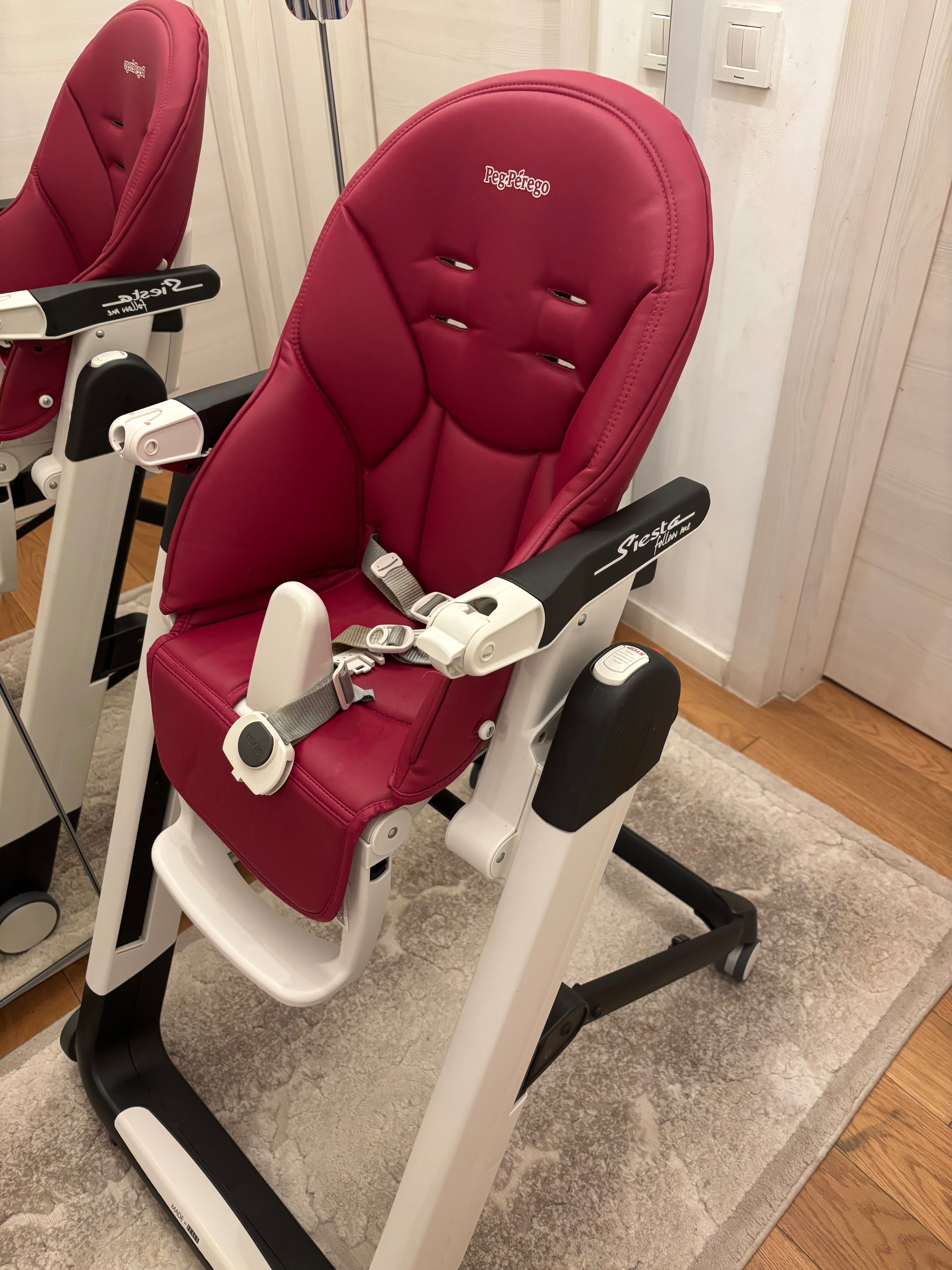 Vând scaun de masa copii Peg Perego Siesta Follow me roz