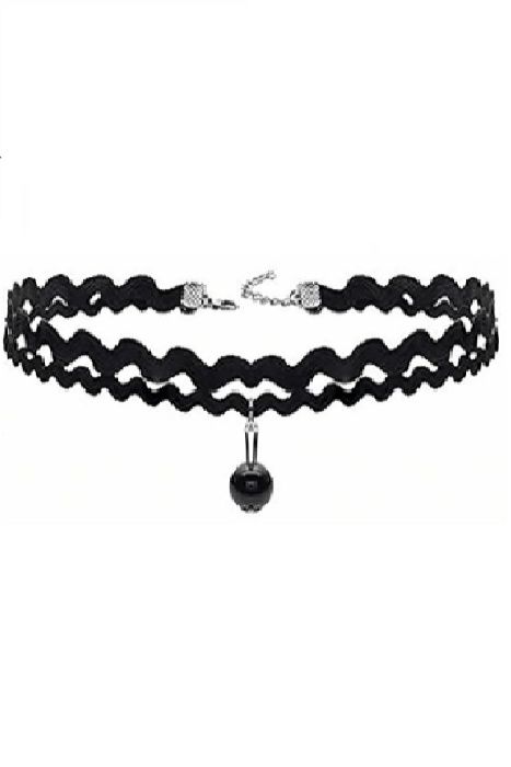 Choker Mystyle Fashion cu margea Black - Black Delux