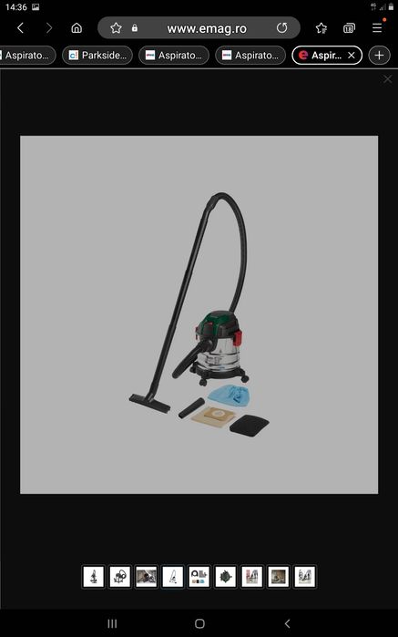 Aspirator UMED/USCAT PARKSIDE PWD 12 B1, 1200 W, 12 L -  NOU - 250 Lei