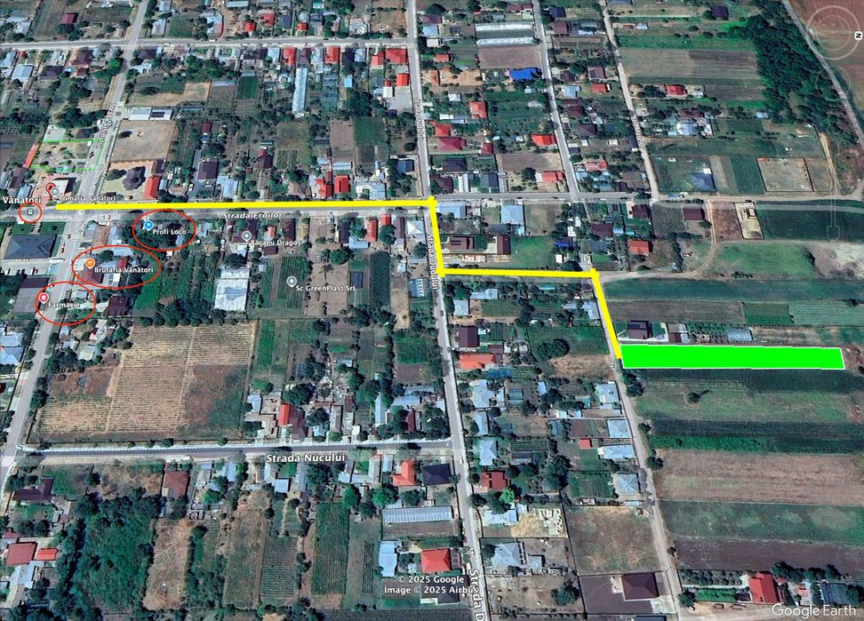 OFERTĂ - Teren INTRAVILAN de vânzare Vânători Jud. Galați - 2.200 MP