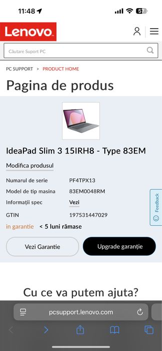 Lenovo IdeaPad Slim 3 15.6”- i7, 16GB RAM, 1TB SSD, Garanție