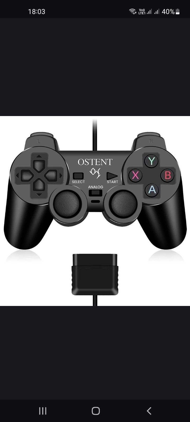Проводной геймпад для PS2/PS1