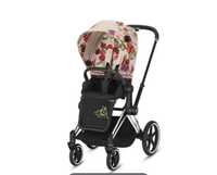 Carucior 2in 1 pentru copii Cybex Priam 4.0 Spring Blossom, cu landou