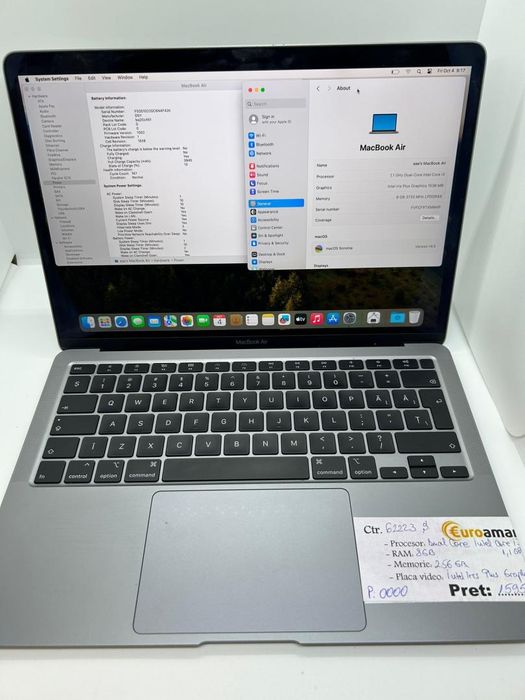 Laptop Apple MacBook Air 2020, Intel Core i3 1.1GHz, 8GB RAM, -P-