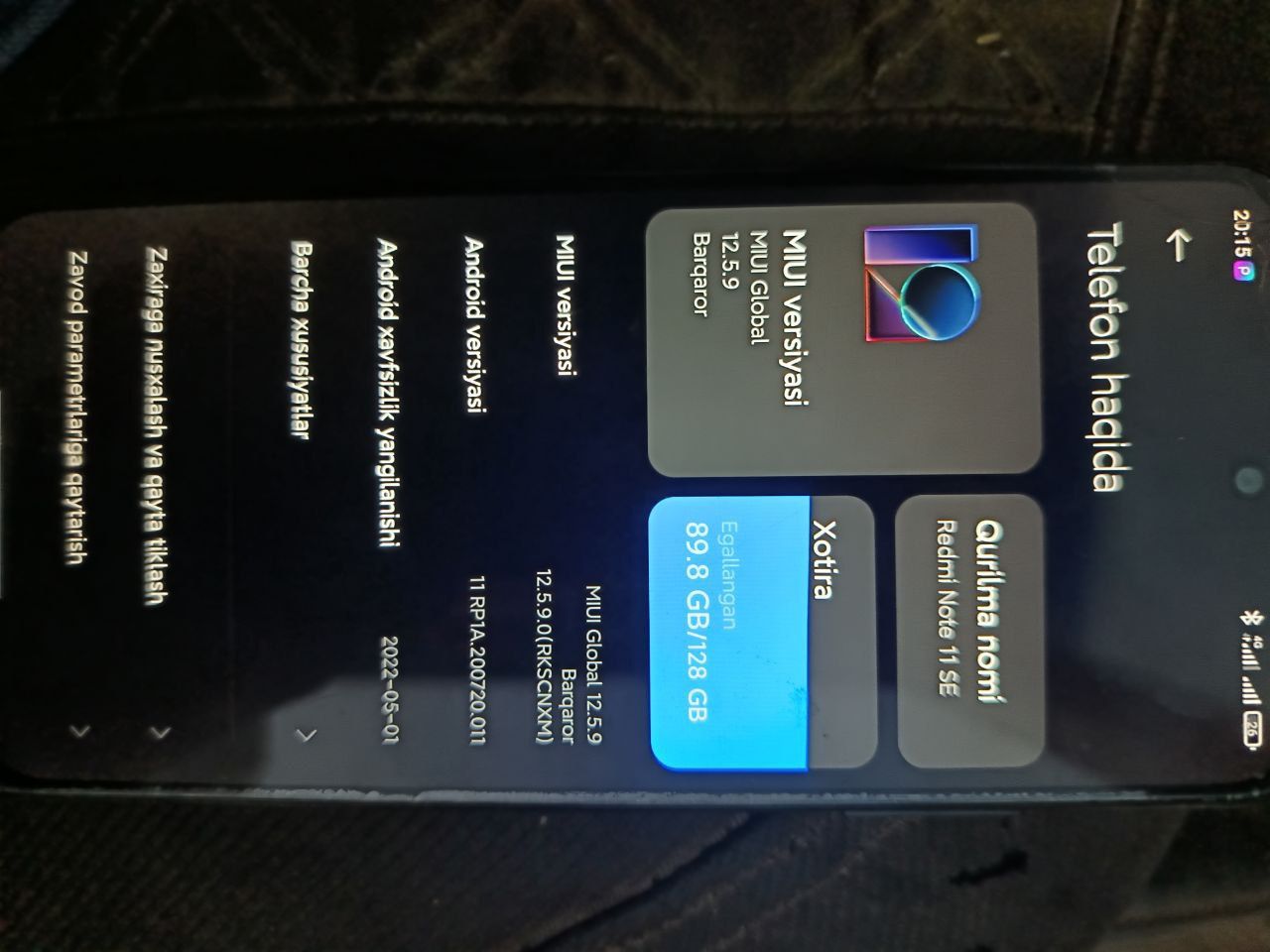 Redmi not 11 se.