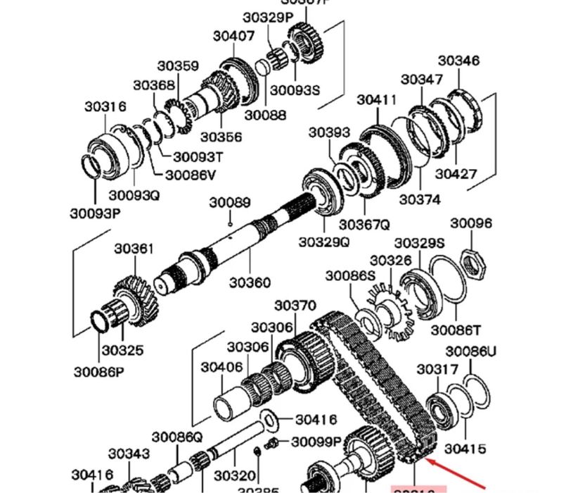 Lant Cutie Transfer Reductor Mitsubishi L200 Pajero Triton 1996-2005