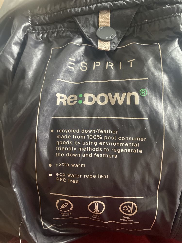 Графитено черно дълго яке Esprit гъши пух