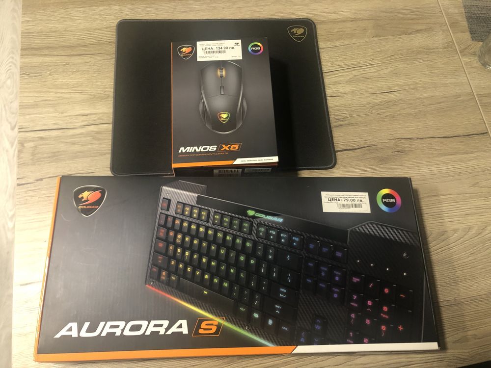 Геймърска клавиатуа и мишка Cougar Aurora S  Minos X5