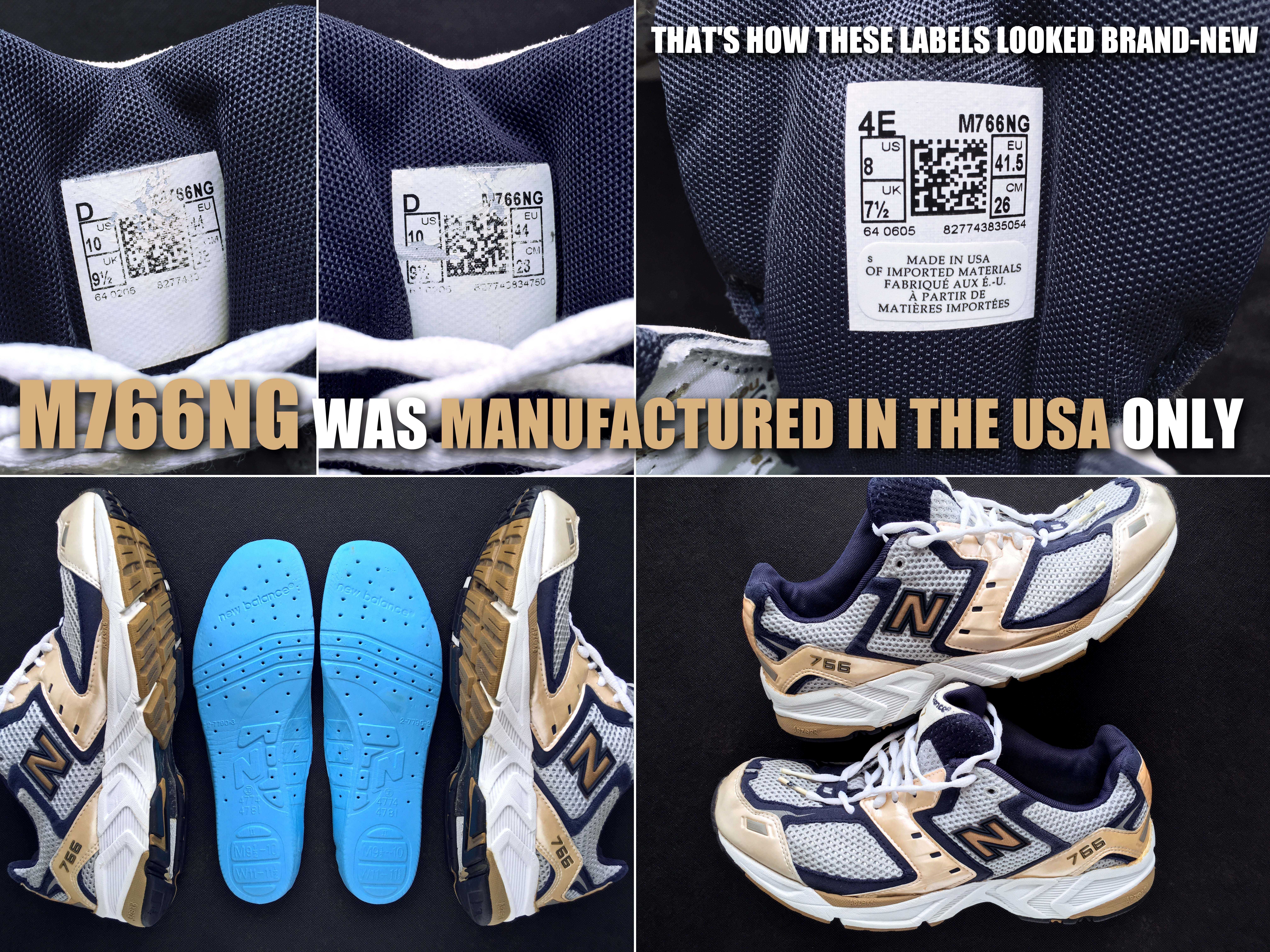 VINTAGE 2006 Made in U.S.A. New Balance® 766 Running Shoes — 28 CM